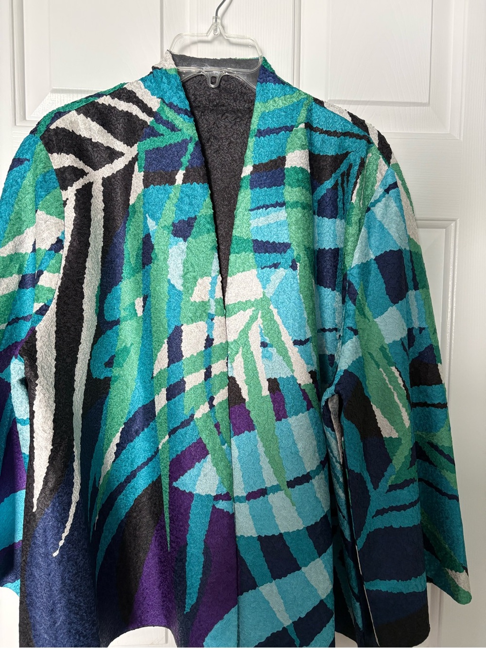Women’s Reversible Chico’sJacket - Teal, Green & Purple and Black on Reverse